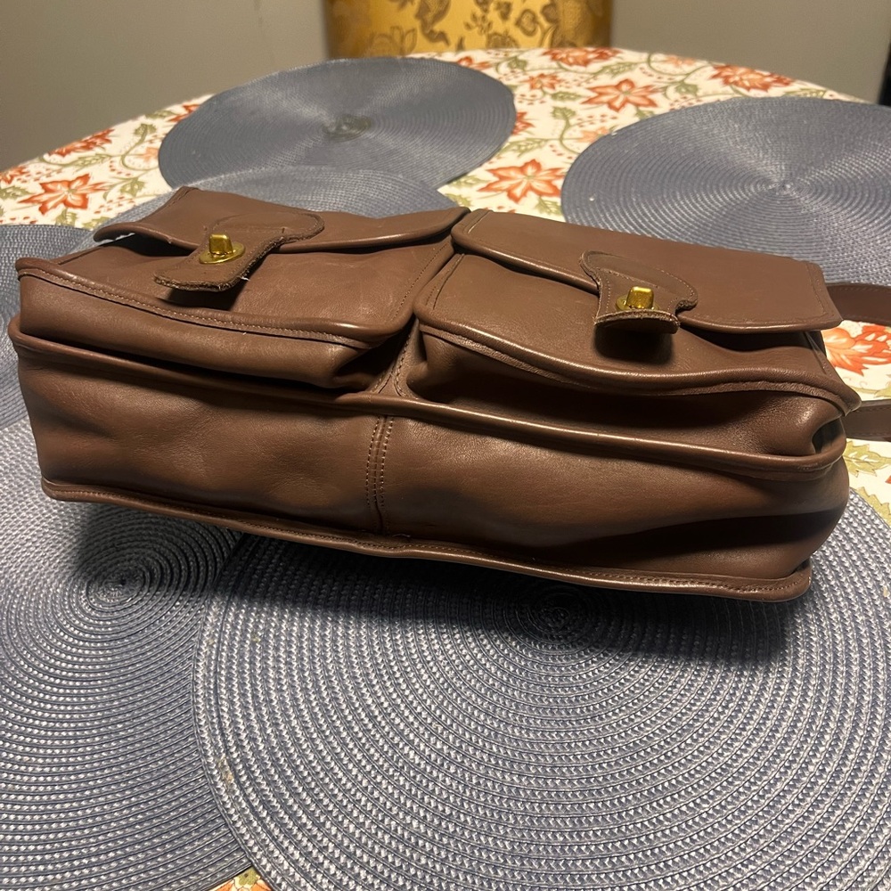 Coach Brown Leather Briefcase with Gold Hardware - Picture 6 of 9